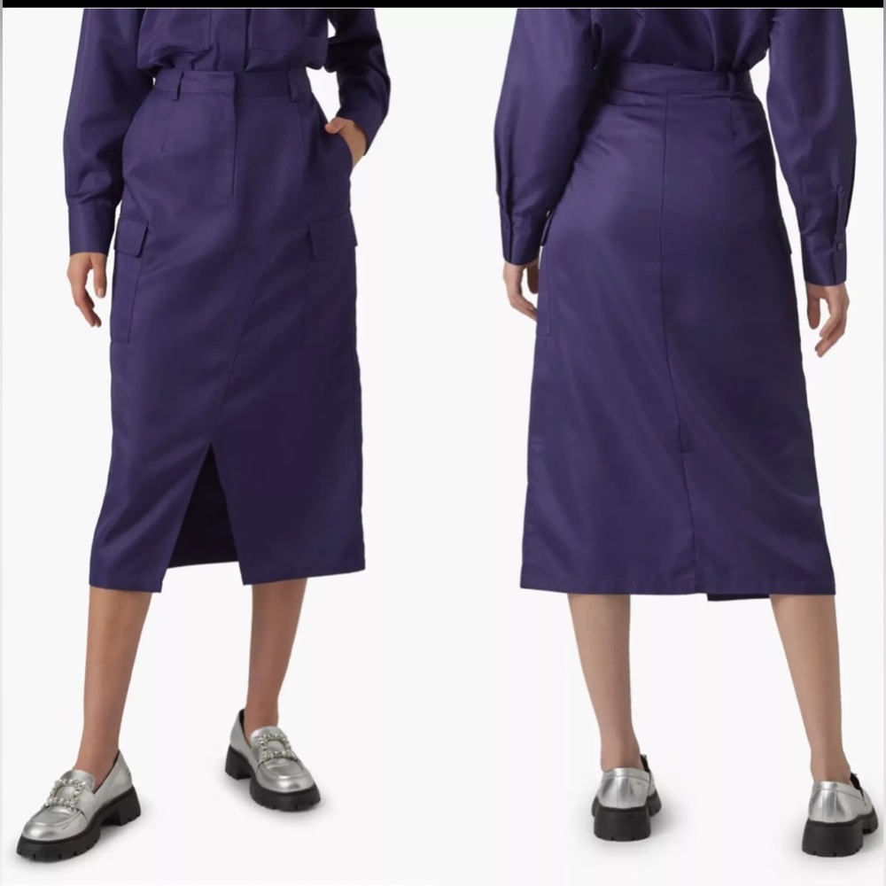 VERO MODA Astral Blue Sikka High WAIST Utility Cargo Pockets MIDI SKIRT XS NWT